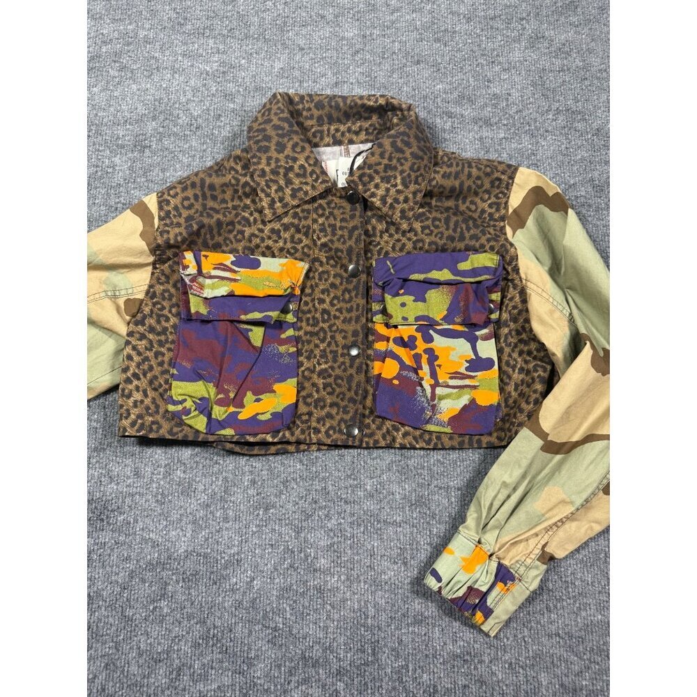 NWT BDG Urban Outfitters Jenny Printed Cropped Utility Jacket Small - Picture 2 of 7